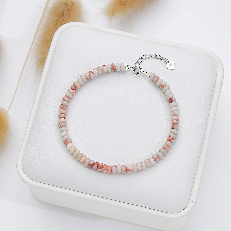 4 * 2 MM Naturstein Armband 925 Sterling Silber Turmalin Handarbeit Armreif Schmuck Für Frauen Trend Produkte – Detail 10