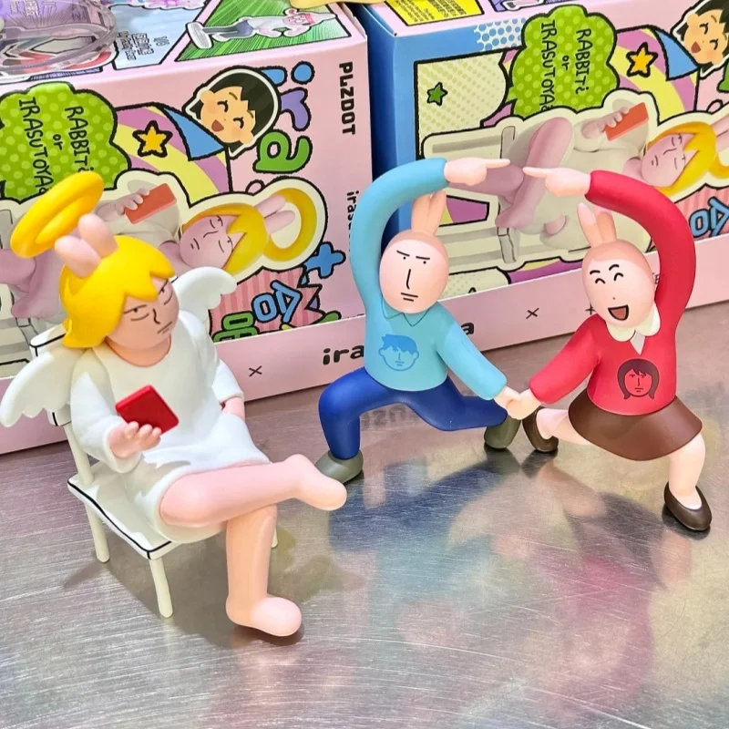 

Original Plzdot My Friend Rabbit X Irasutoya Series Blind Box Cute Pink Rabbit Doll Abstract Trendy Toy Collection Funny Gift