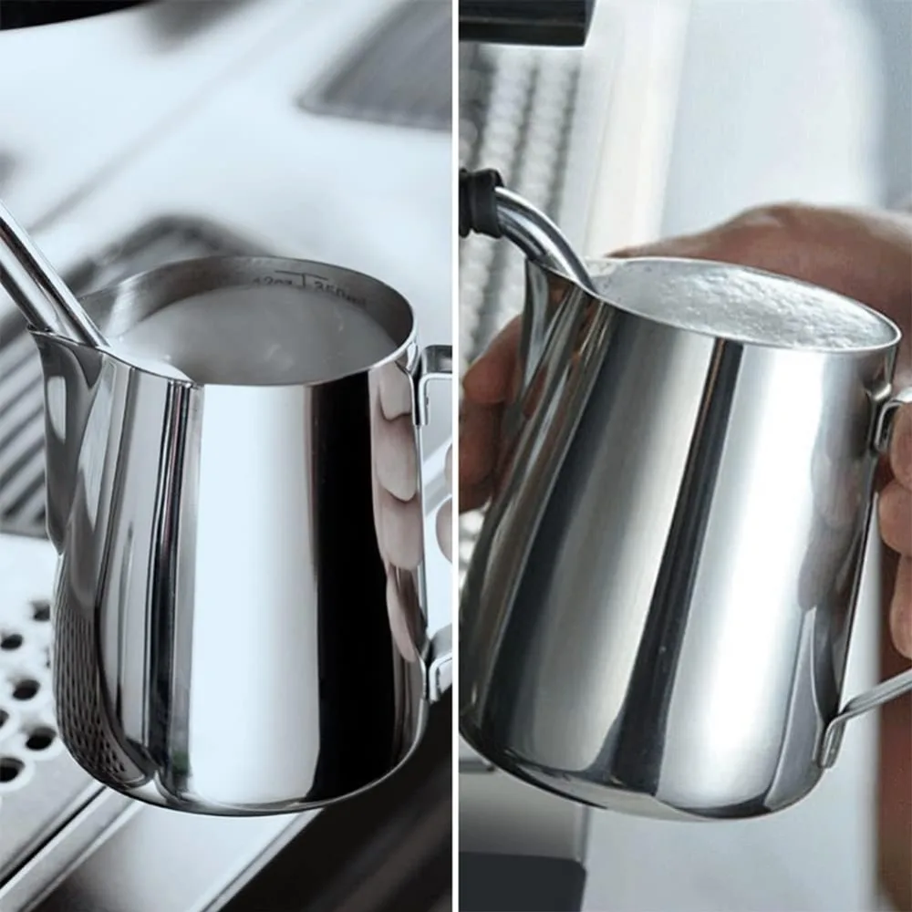 Stainless Steel Milk Frothing Pitcher 12 Ounce 350ml Cappuccino Latte Art Pouring Jug Espresso Steamer Creamer Cup for Barista Coffee view 6