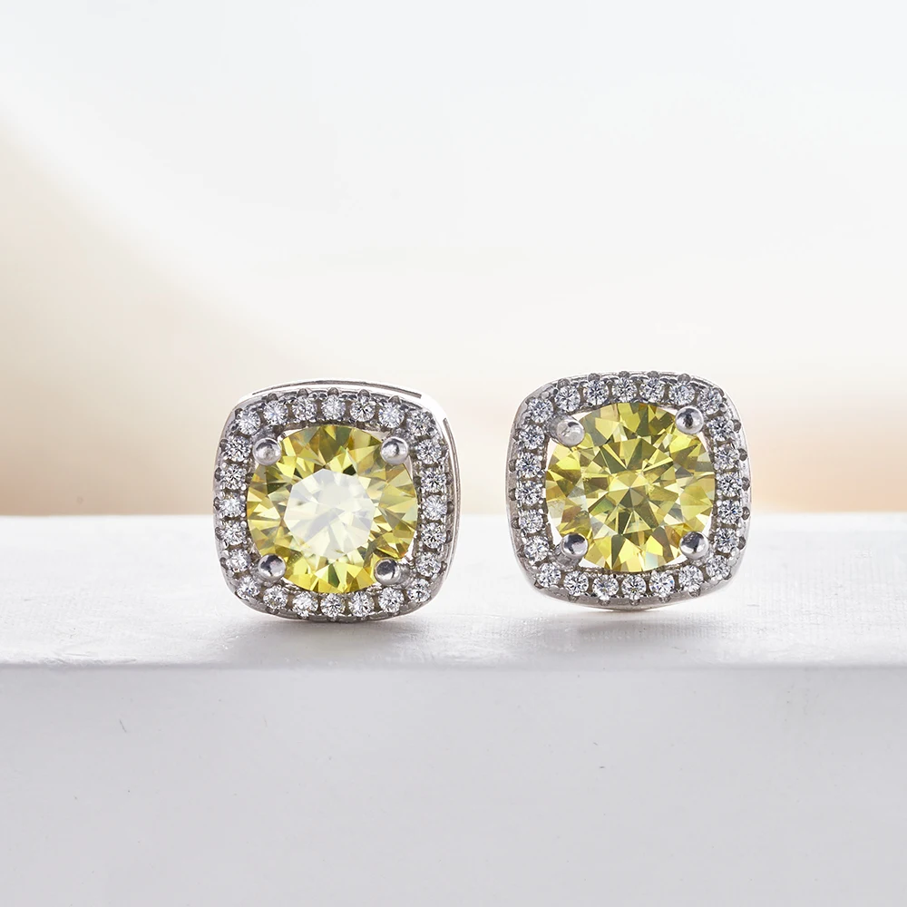 JoyceJelly 100% Real Moissanite Diamond Earrings Classic S925 Sterling Silver Stud-Earrings Female Luxury Jewelry Accessories