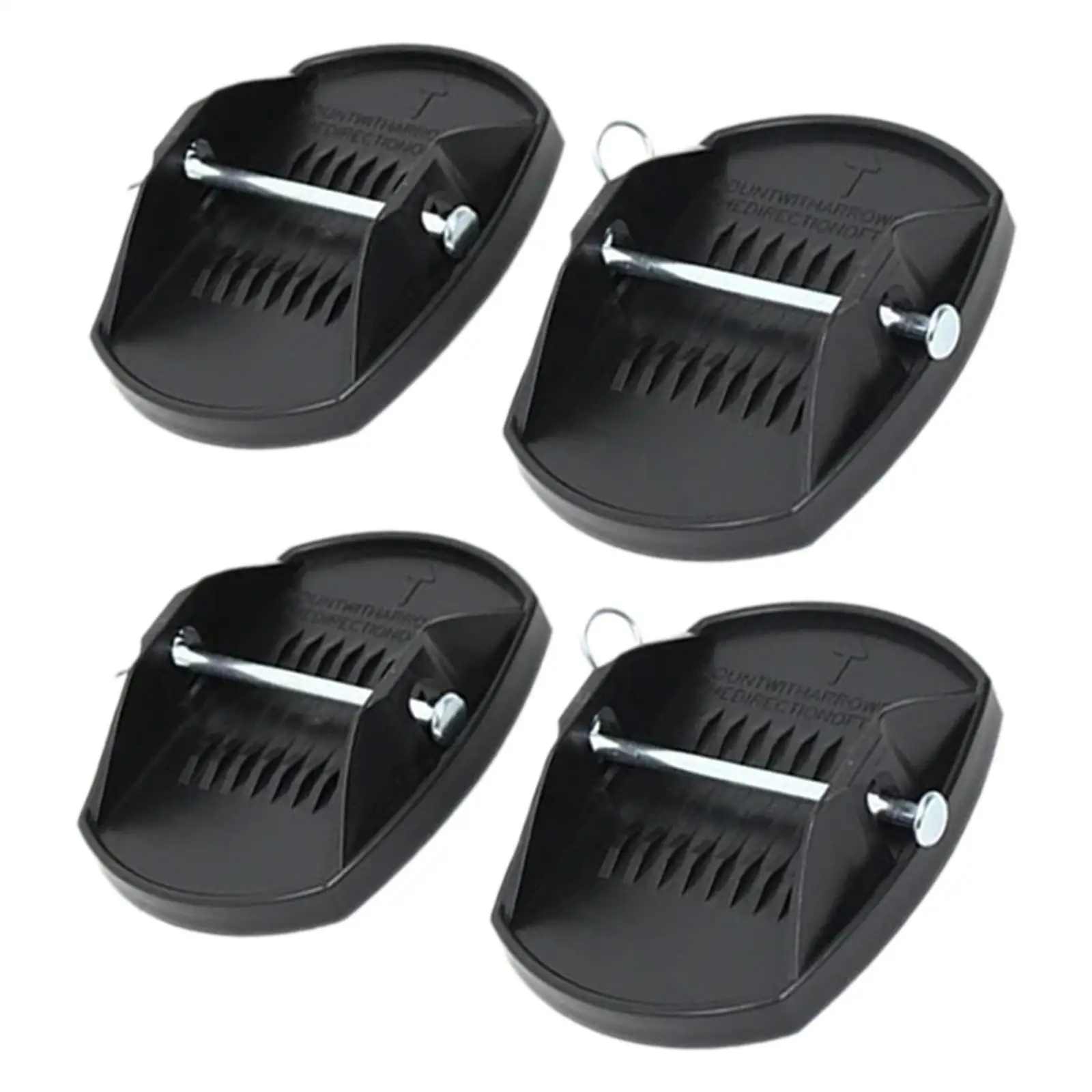 4 Pieces Generic RV Trailer Jack Pads Accessories Easy to Install Sturdy Support Stand Adapter Replace Black Jacking Lift Pad