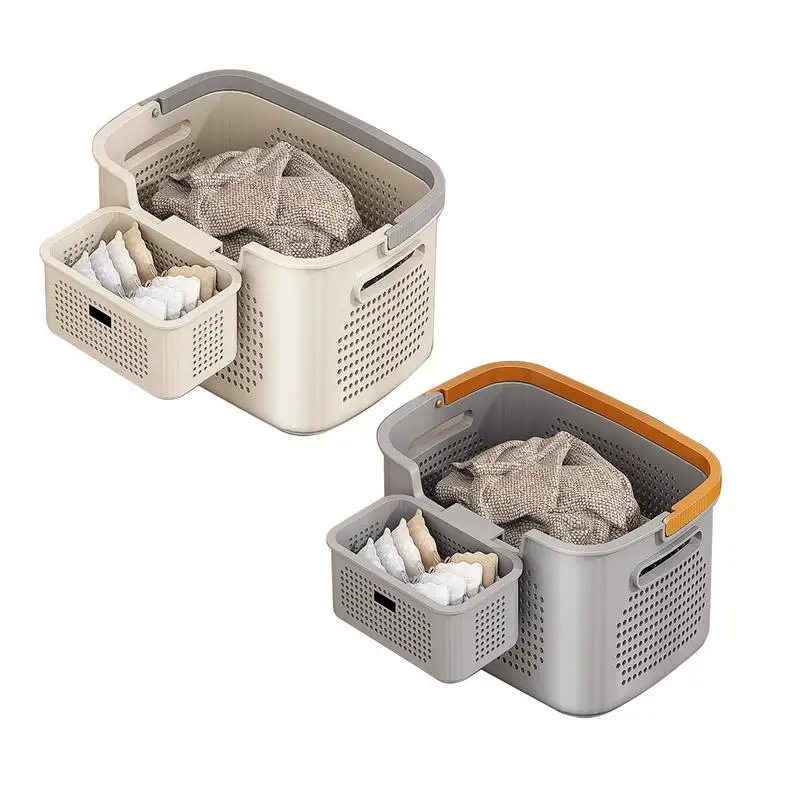 

Laundry Hamper Organizer Breathable Dirty Clothes Laundry Basket Handled Freestanding Storage Bins Small Space Hamper for Towels