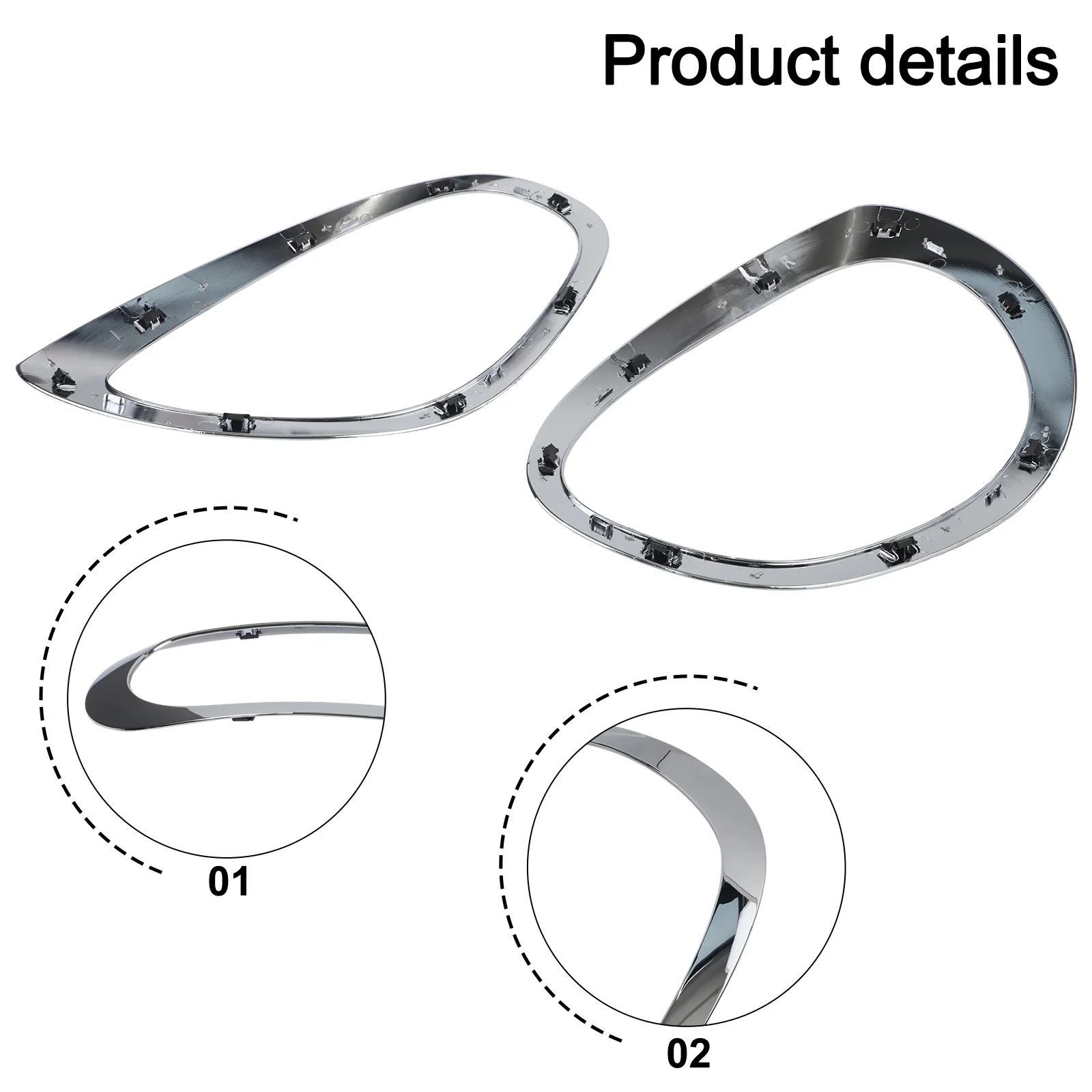 ABS Headlight Frame Car Headlight Frame Headlight Upgrade Easy To Use For Headlight Application OEM Parts For F61 ABS