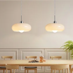 Nordic LED Glass Pendant Light Orange Home Deco Chandelier Living Room Restaurant Bedroom Study Indoor Decoration Hanging Lamp