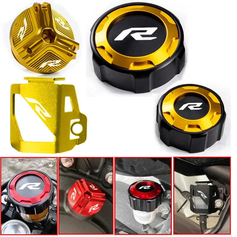Front and Rear Brake Fuel Tank Cap and Filler Cap Protection Accessories For Yamaha R6 YZF R6 YZFR6 YZF-R6 2010-2020 2021 2022