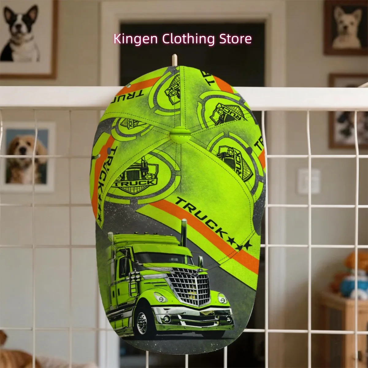 1pc Neon Truck Power Baseball Cap Full Print Pattern Peaked Cap Driving Cab Driver Cap 2D Printed Father'S Day Gift Fishing Trip