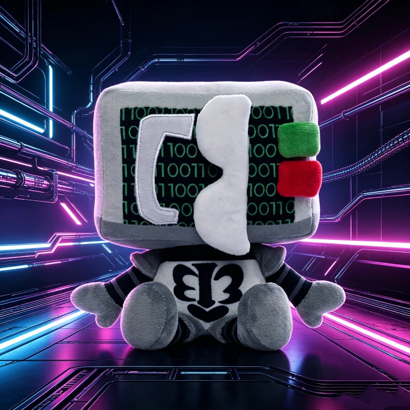 

Badware Plush Toy Cute Evil Robot Stuffed Animal, Game Peripheral Soft Doll for Fan Gift Collection