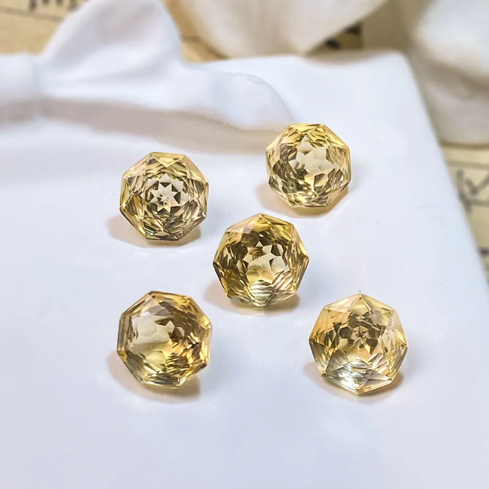 Natural Citrine Cabochon, Rose Cut High Quality Loose Gemstone, DIY Inlay Stone for Ring & Pendant Jewelry Making