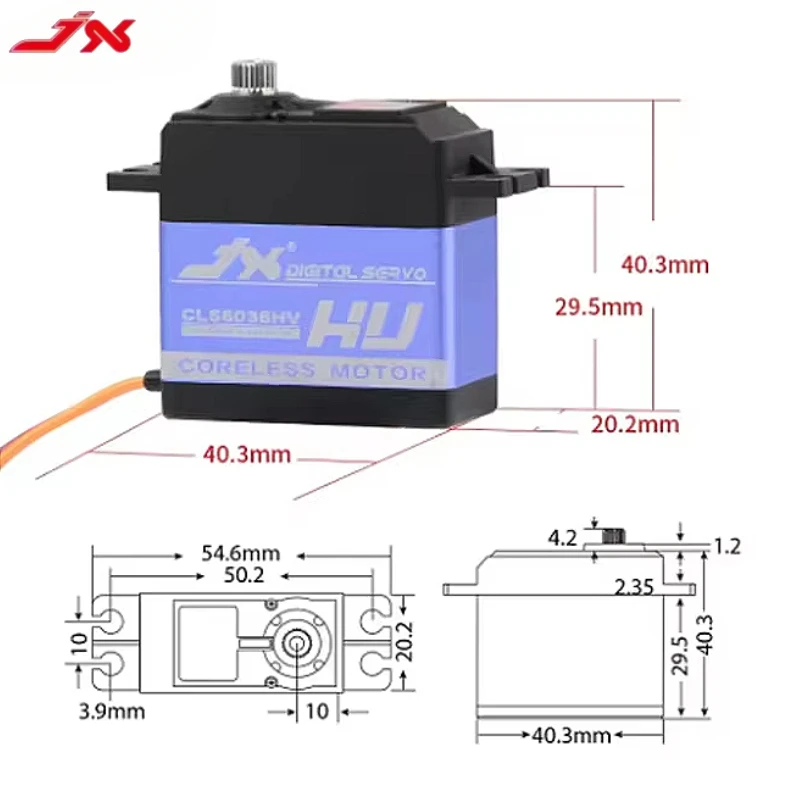 JX CLS6036HV 60g 36KG 코어리스 모터 메탈 기어 디지털 서보 RC 헬리콥터 예비 부품용