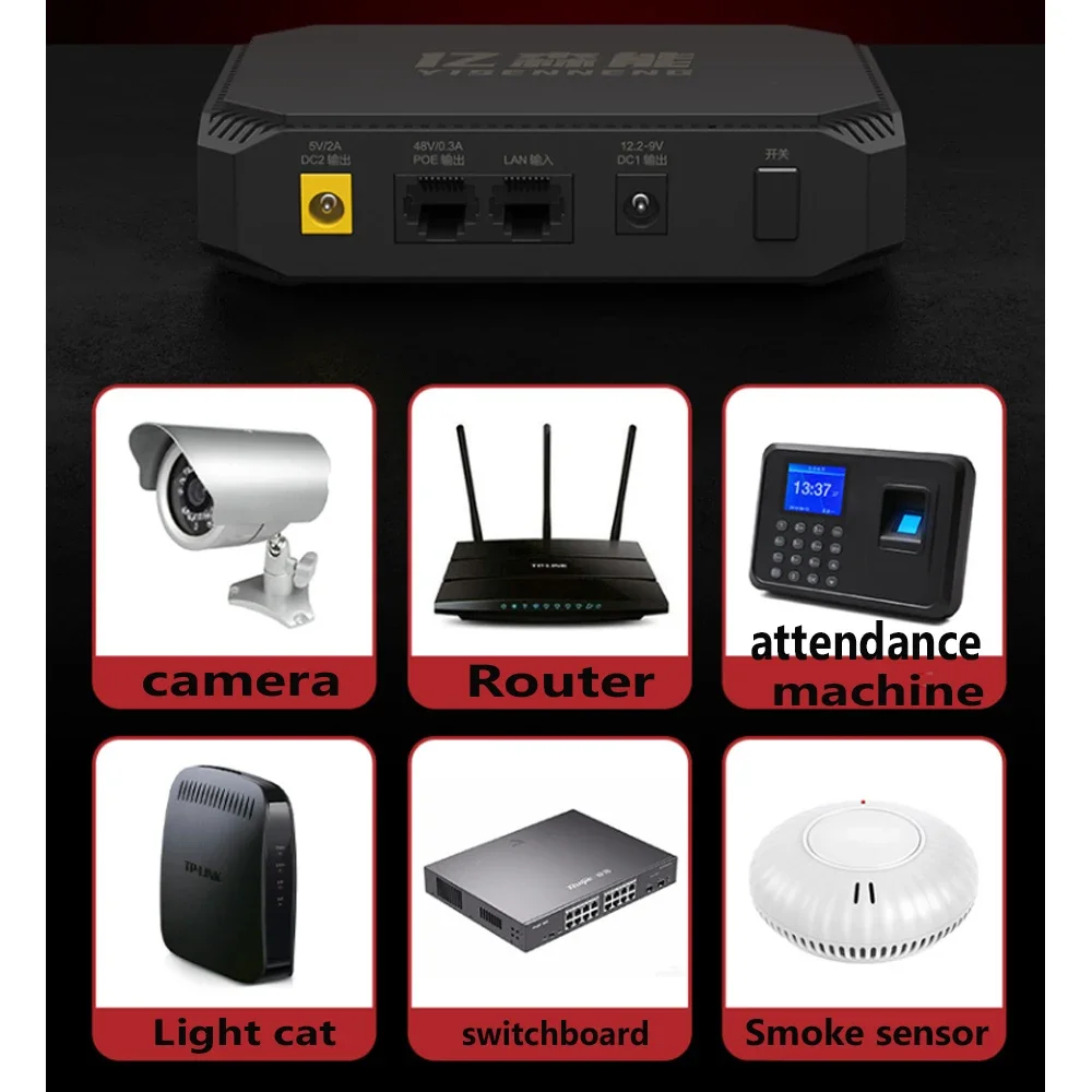 12V 5V 18650 แบตเตอรี่ลิเธียม UPS แหล่งจ่ายไฟมือถืออย่างต่อเนื่องสําหรับ POE 48V การตรวจสอบ Light Cat Router สแตนด์บาย