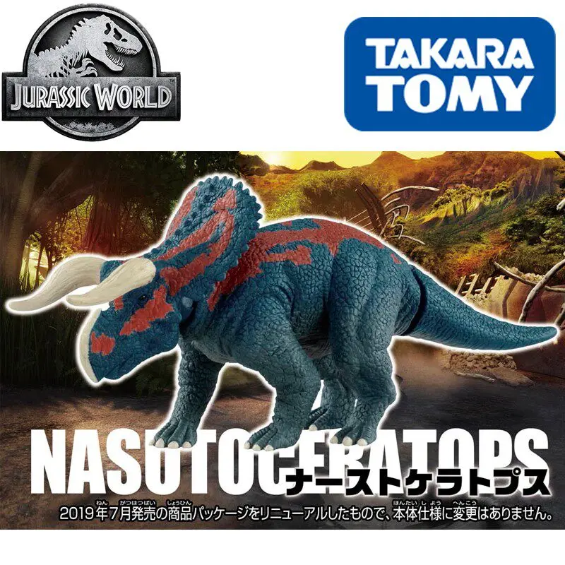 

TOMY Jurassic World Nasutoceratops Dinosaur Figure Realistic Ania Wildlife Animal Model Toy For Kids Collectible Play Display