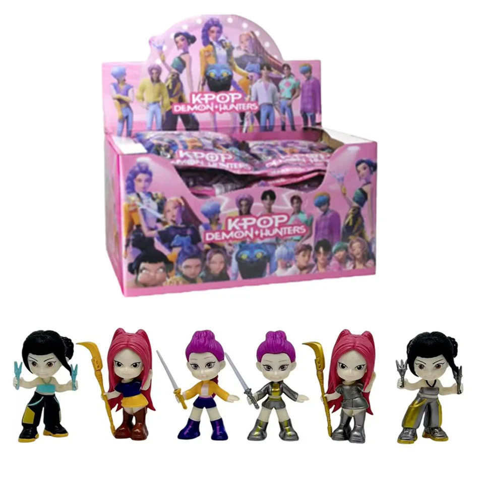 Kpop demon hunt caixa cega série figura modelo brinquedo dos desenhos animados periféricos de jogos decoração de mesa halloween/natal para presentes do miúdo