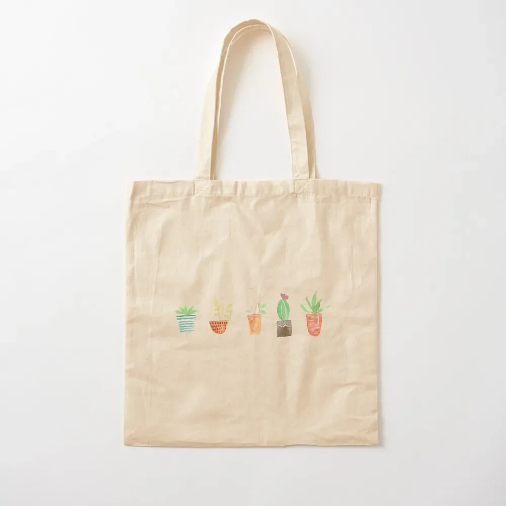 Watercolor Potted Plants Tote Bag tote bag women Fabric bag Shopper