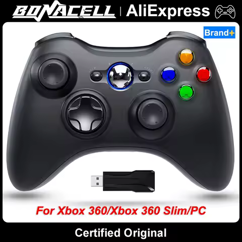For Xbox 360 PC Wireless Controller 2.4G Gamepads Dual Vibration Supports Windows Gaming Joystick Remote Control