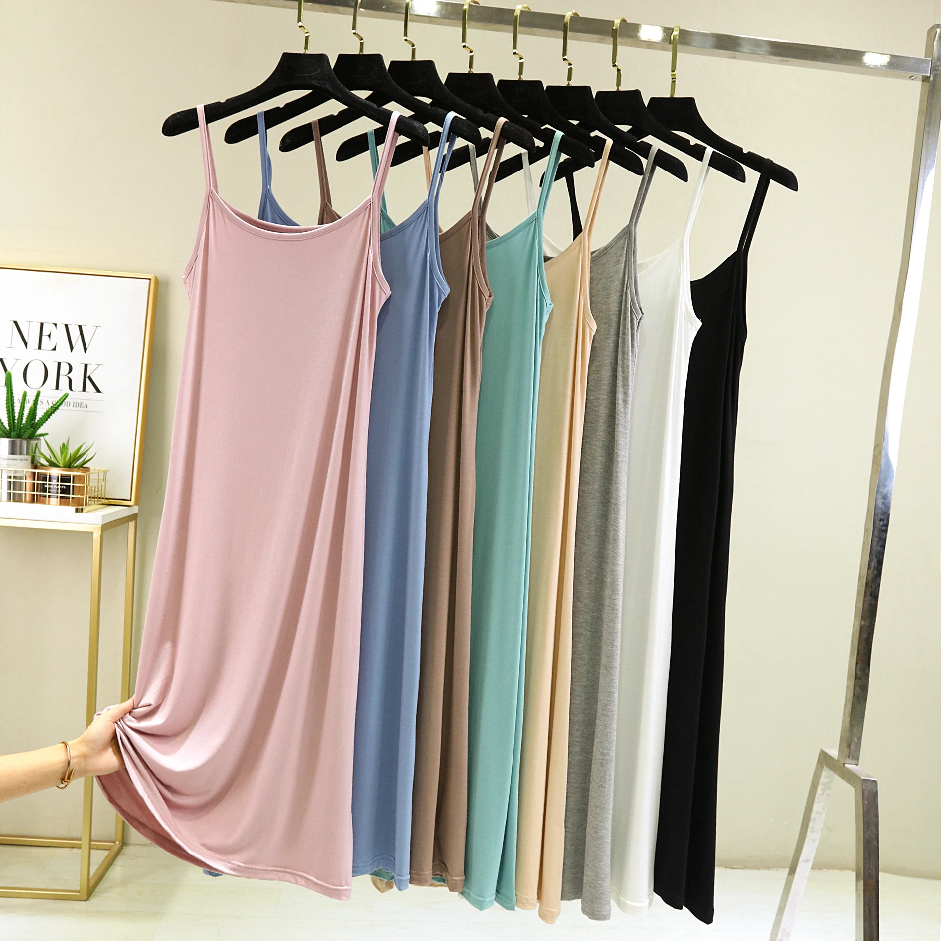 Feminino Modal Midi Dr Svel Verão Longo Dr Colete Solto Dr Camada Base Tamanho Grande No Sve Dr