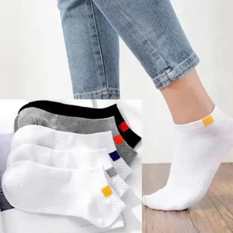 

10pieces=5pair/lot Summer Cotton Man Short Socks Fashion Breathable Man Boat Socks Comfortable Casual Socks Male White Hot