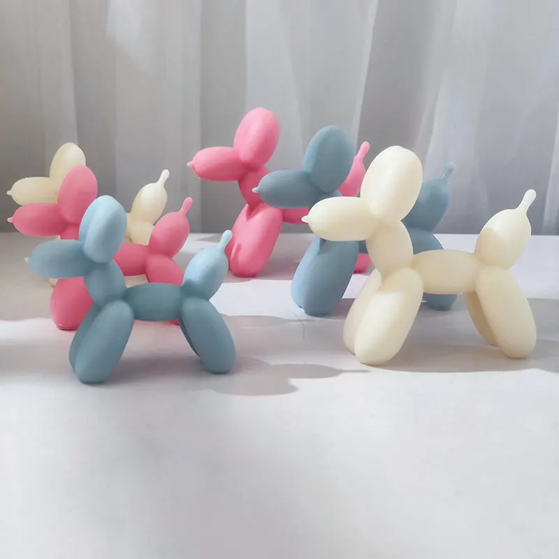 Balloon dog silicone mold, painted plaster decorations, handmade candles, chocolate cake molds, DIY ice trays