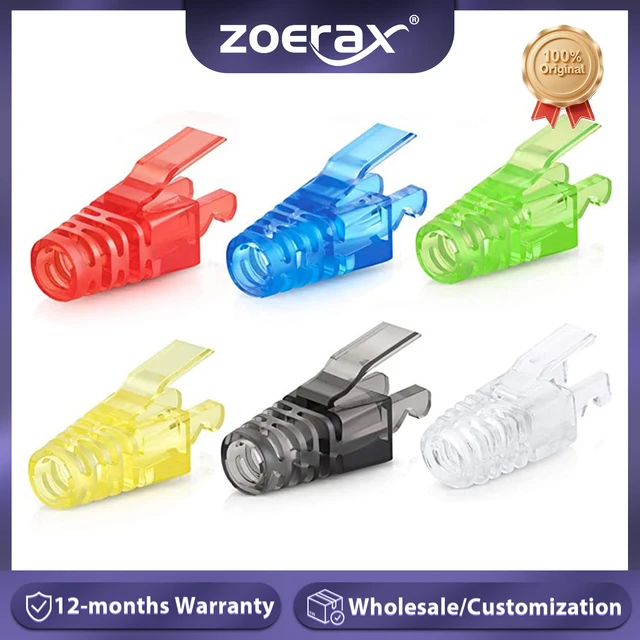 ZoeRax Kolorowe Osłonki Odciążające Napięcie na Złącza RJ45 CAT6 do Standardowych Kabli Ethernet CAT6, Osłonki na Złącza Kabli LAN