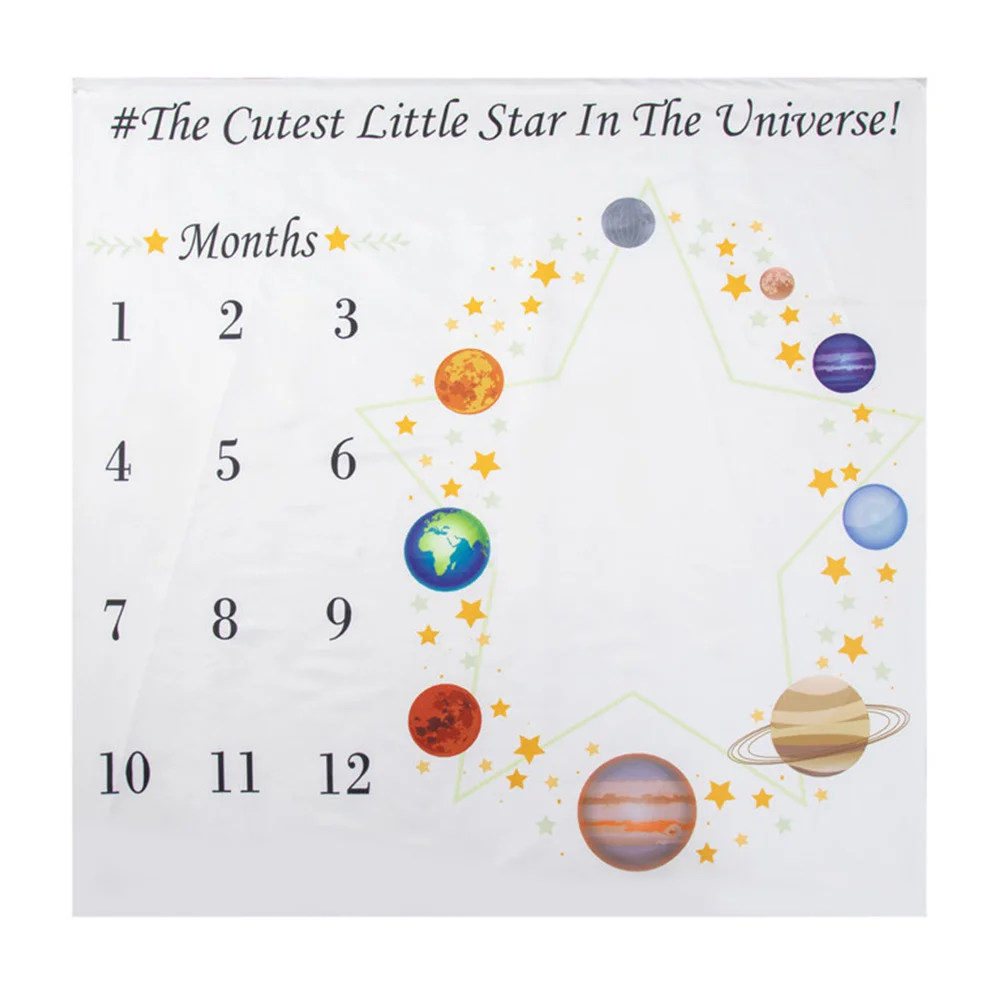 

1Pcs Cartoon Baby Monthly Blanket Creative Soft Material Photo Prop Backdrop Newborn Milestone Growth Souvenir Flannel Blanket