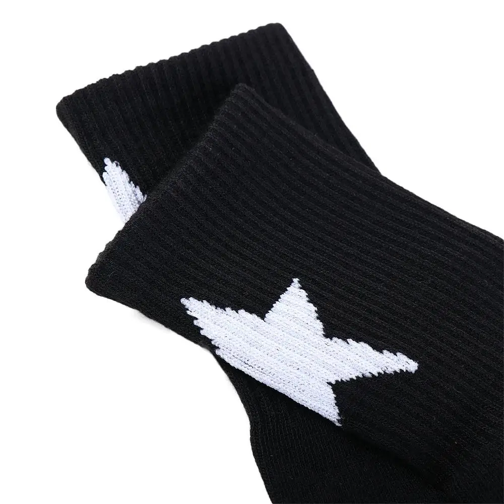 Sweat Absorption Non-Abrasive Sporty Cotton Five-Pointed Star Socks Tide Mid-Calf Socks Couple's Version Korean Style Outfits