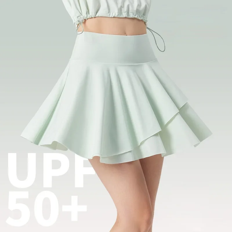 UPF50+ Women Golf Tennis Sports Skorts Cooling Quick Dry Gym Fitness Pleated Mini Skirt Girl Dance Shorts Workout Running Skorts