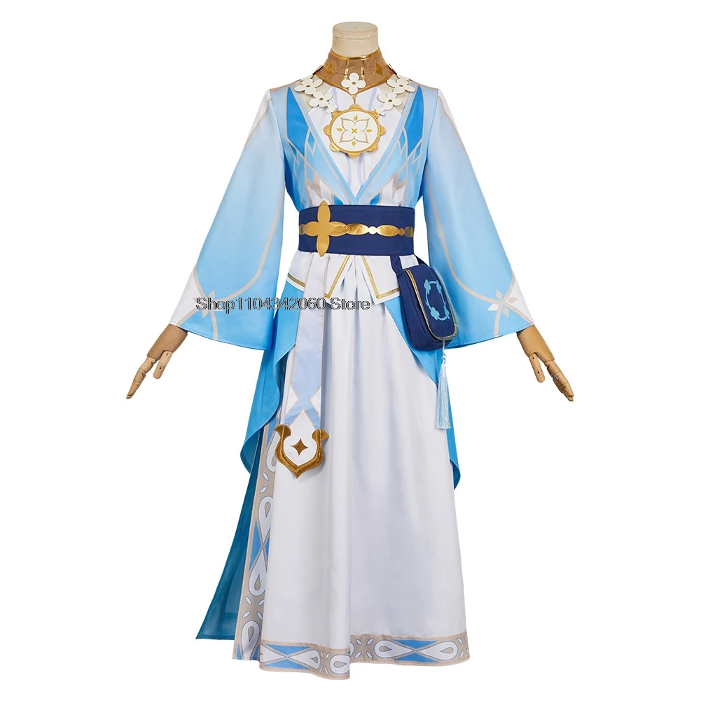 Genshin Impact Lumine Cosplay Costume Adult Women Fantasia Kimono Dress Belt Outfits Disguise Halloween Carnival Party Suit