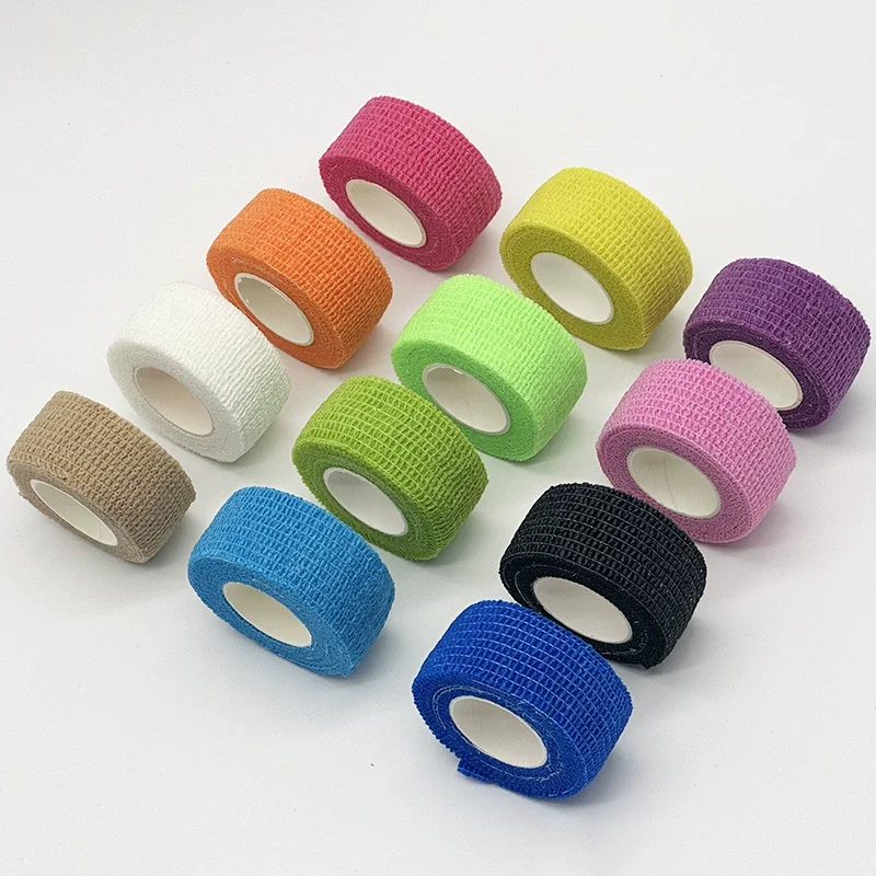 12roll 2.5cm*4.5m Non Woven Elastic Self Adhesive Bandage Cohesive Bandage for Sports Fixing Finger Wrist Leg