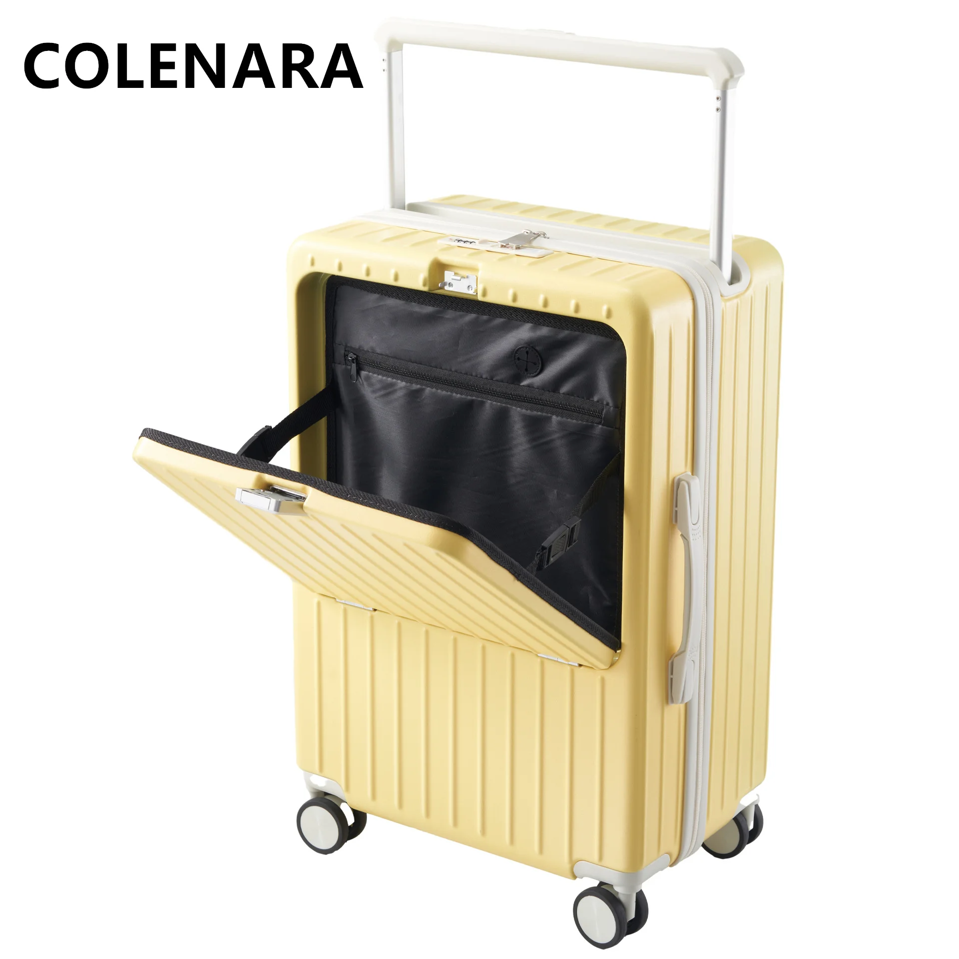 COLENARA Nuova valigia 20 "22" 24 pollici PC scatola d'imbarco trolley multifunzionale scatola password da donna bagaglio da viaggio bagaglio a mano