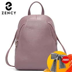 Zaino da donna Zency Charm 100% vera pelle con bottone antifurto Borse da viaggio femminili eleganti Zaino per le vacanze della ragazza