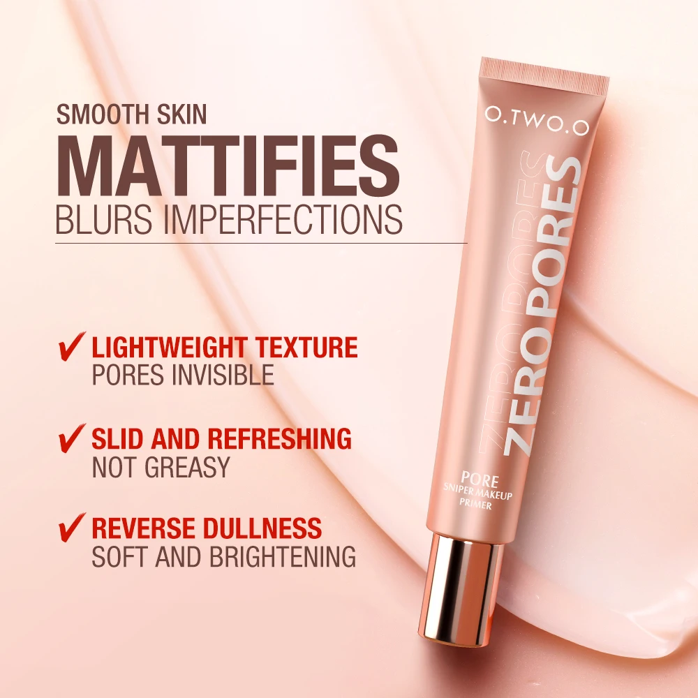 O.TWO.O 2pcs 페이스 메이크업 세트 프라이머 에어 쿠션 BB 크림 보이지 않는 오일 컨트롤 모공 소프트 포커스 오랫동안 지속되는 브라이트 스킨 화장품