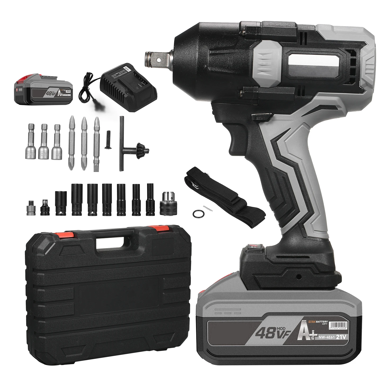 48VF Lithium Battery Brushless Impact Wrench with 1080NM High Torque Power Impact Wrench Set