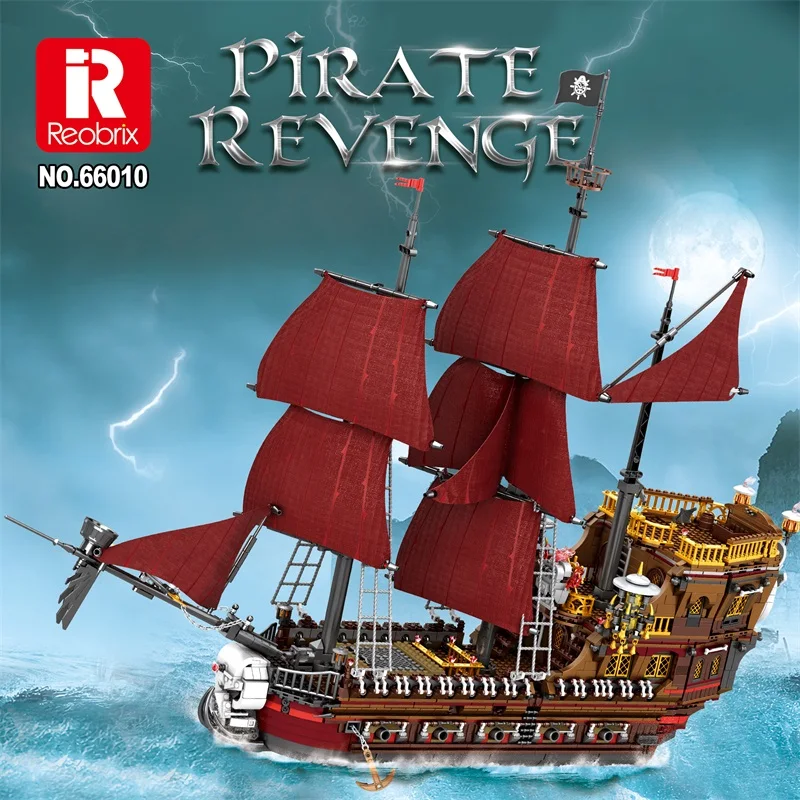 

66010 Creative Expert Ideas Revenge Pirate Ship Moc Caribbean Model Building Blocks Bricks Movie Christmas Gift Toys For Kids