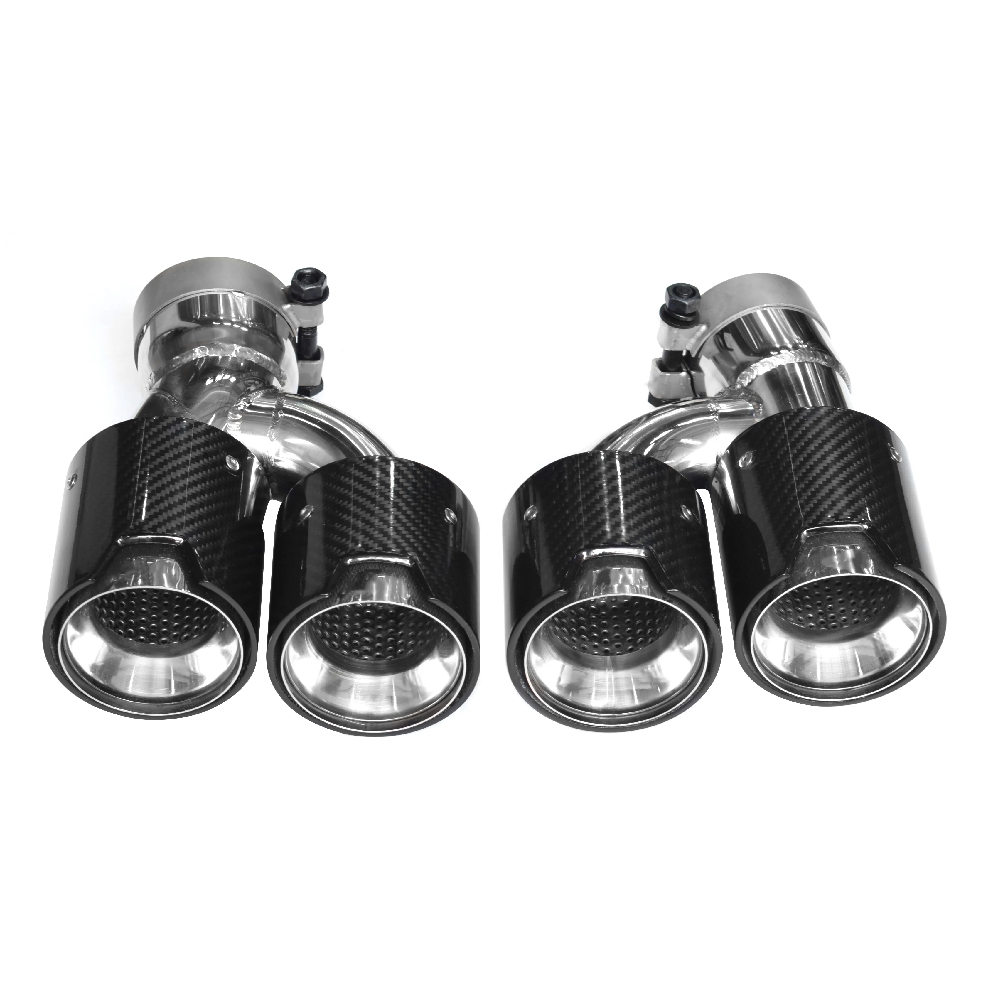 For DEX Exhaust Tips for 2018-2023 5 Series G30 G31 525i 530i 540i Upgrade M5 Carbon Fiber Exhaust Pipes Muffler Nozzle