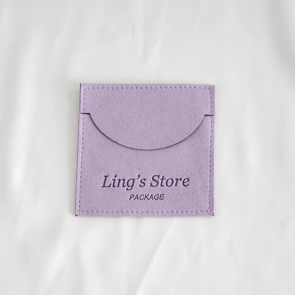

50Pcs Purple Customized Jewelry Microfiber Bag Ring Earrings Bracelet Pendant Necklace Candy Packaging Gift Pouch Wedding Favors