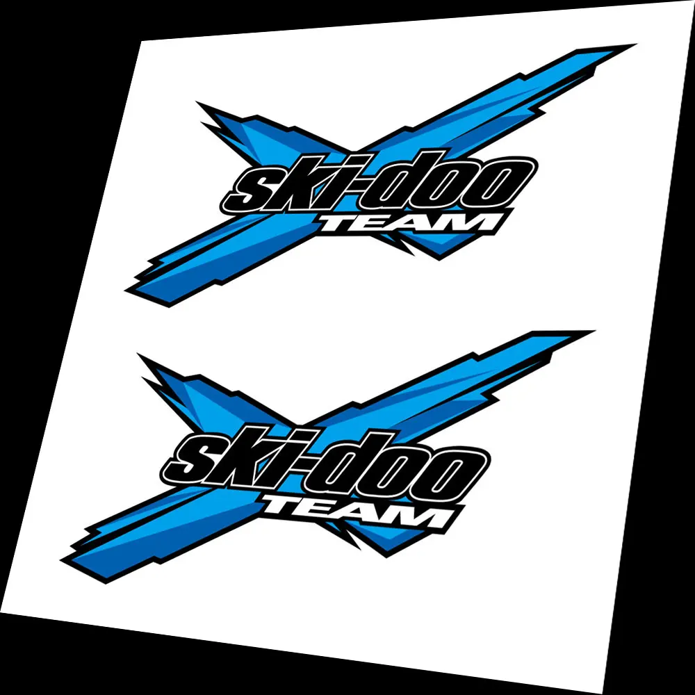 Pair(2) For SKI-DOO Team Emblem Graphic Sticker Decals Waterproof Vinyl Laminated Adhesive BRP REV XP XM XR XS Z summit