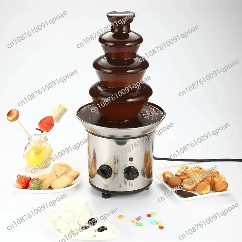 4 Tier Automatic Chocolate Fountain Machine Home Commercial Waterfall for Wedding Banquet Party
