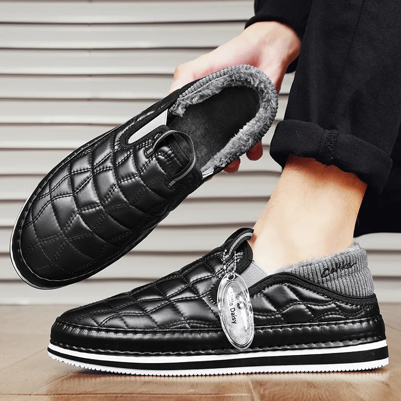 

Men's Low-Top Snow Boots Winter Thermal Fleece-Lined Casual Shoes, Chunky Sole Trendy Waterproof Boots All-Match Casual Men's