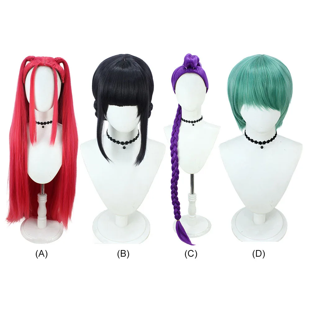 شيطان الصيادين شعر مستعار تأثيري مقاومة للحرارة الاصطناعية الشعر تأثيري أنيمي الباروكات سر الرومانسية زي هالوين أنيمي الملحقات