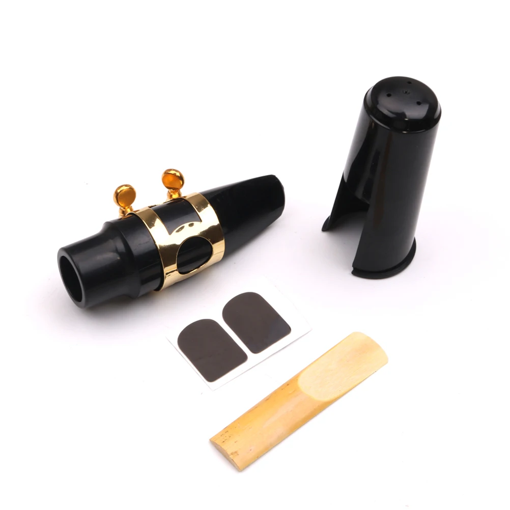 

Alto Sax Mouthpiece with Reed Patches Detachable Saxophone Accessories Cap Wooden Buckle Set