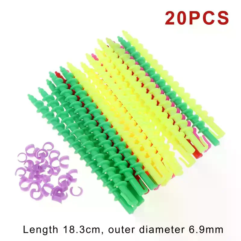 20Pcs Random Curling Rods Heatless Curls Mixed Color Spiral Hair Styling Tools For Cold Perming Suitable For Hair Salons