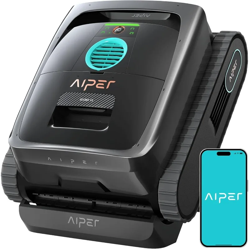 AIPER Scuba V3 AI Vision Cordless Robotic Pool Cleaner, Include Wireless Charging Dock, Smart Waterline Parking