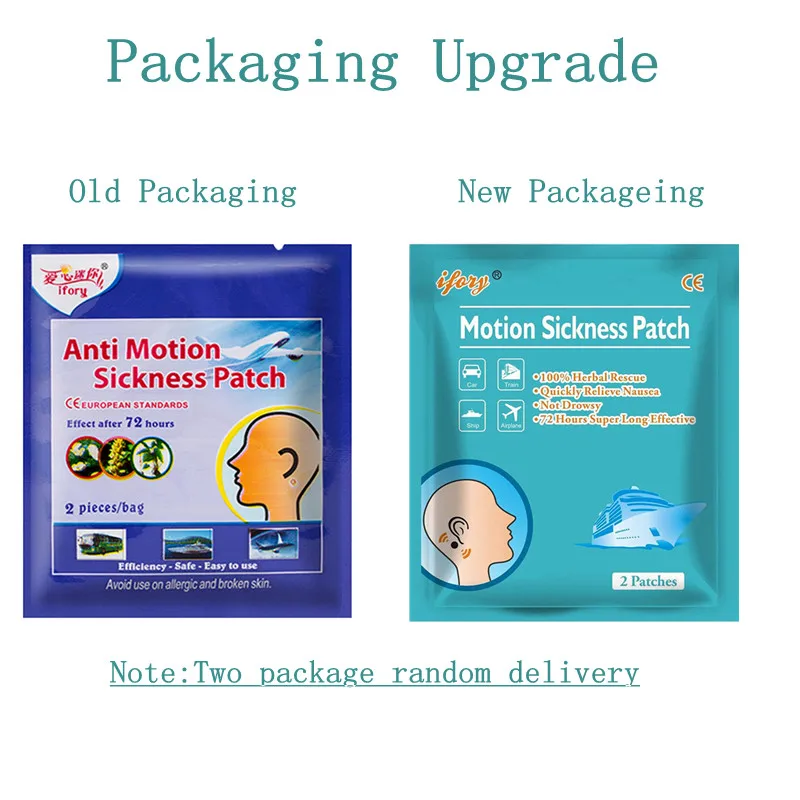 Ifory Drop Ship 200 Bag=400 Pieces Family Necessary Motion Sickness Patch for Travel Nausea and Vomiting Use Herbal Medical Pad