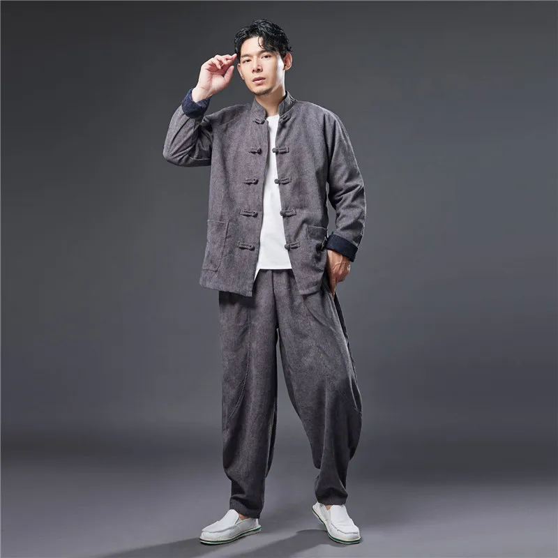 

New Retro Ethnic Style Corduroy Harlan Suit Three Colors Available Loose Breathable in Stock Wholesale