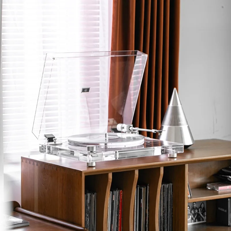 

Vinyl Record Player Bluetooth LP Turntable Retro Desktop Acrylic Transparent Design​