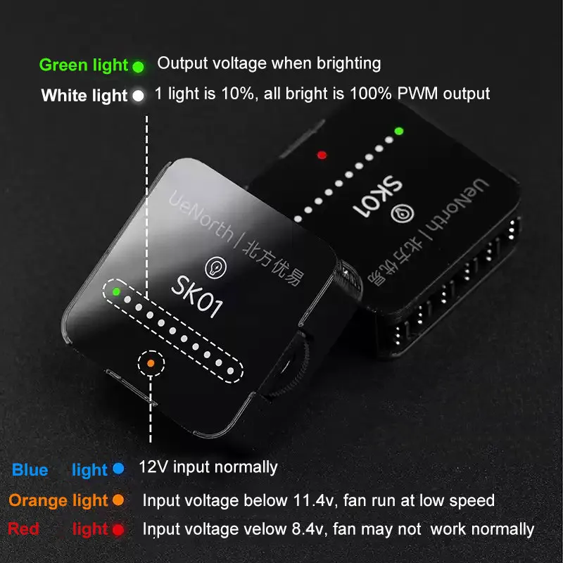 Angitu 4Pin PWM 6ポートファンハブガバナースピードコントローラー水冷ポンプハイパワーTYPE-C DC電源クーラー