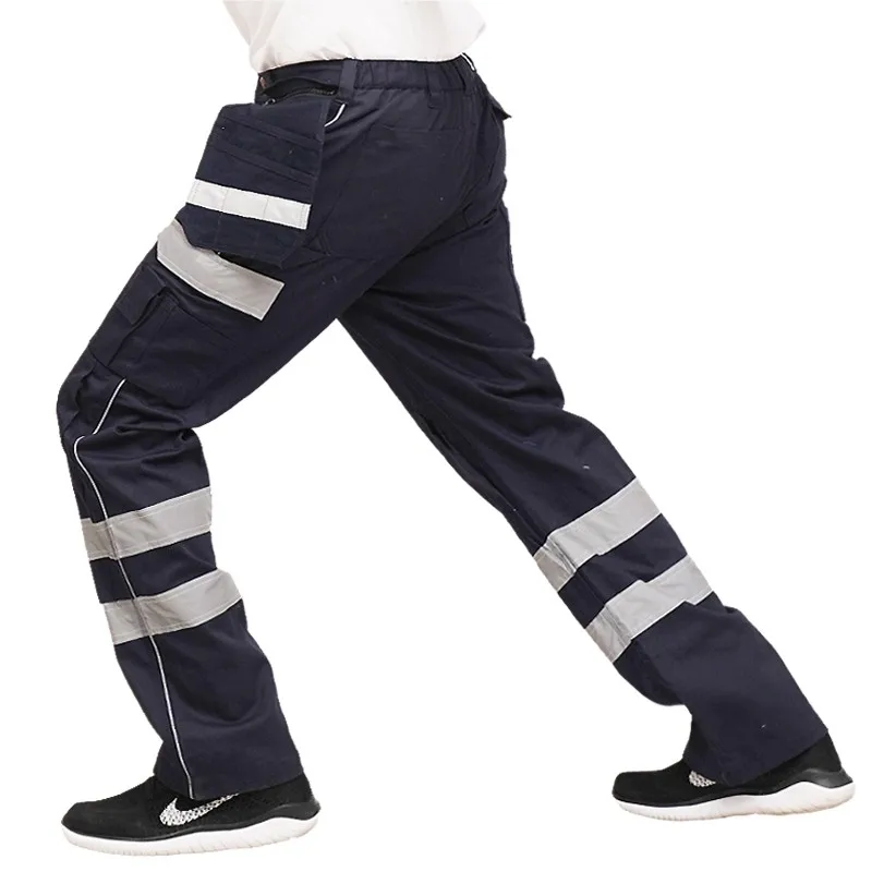 Resistant American Overalls Men's Summer Men's Pants Reflective Strip Work Pants Machine Repair Workshop Labor Protection Clothing Overalls