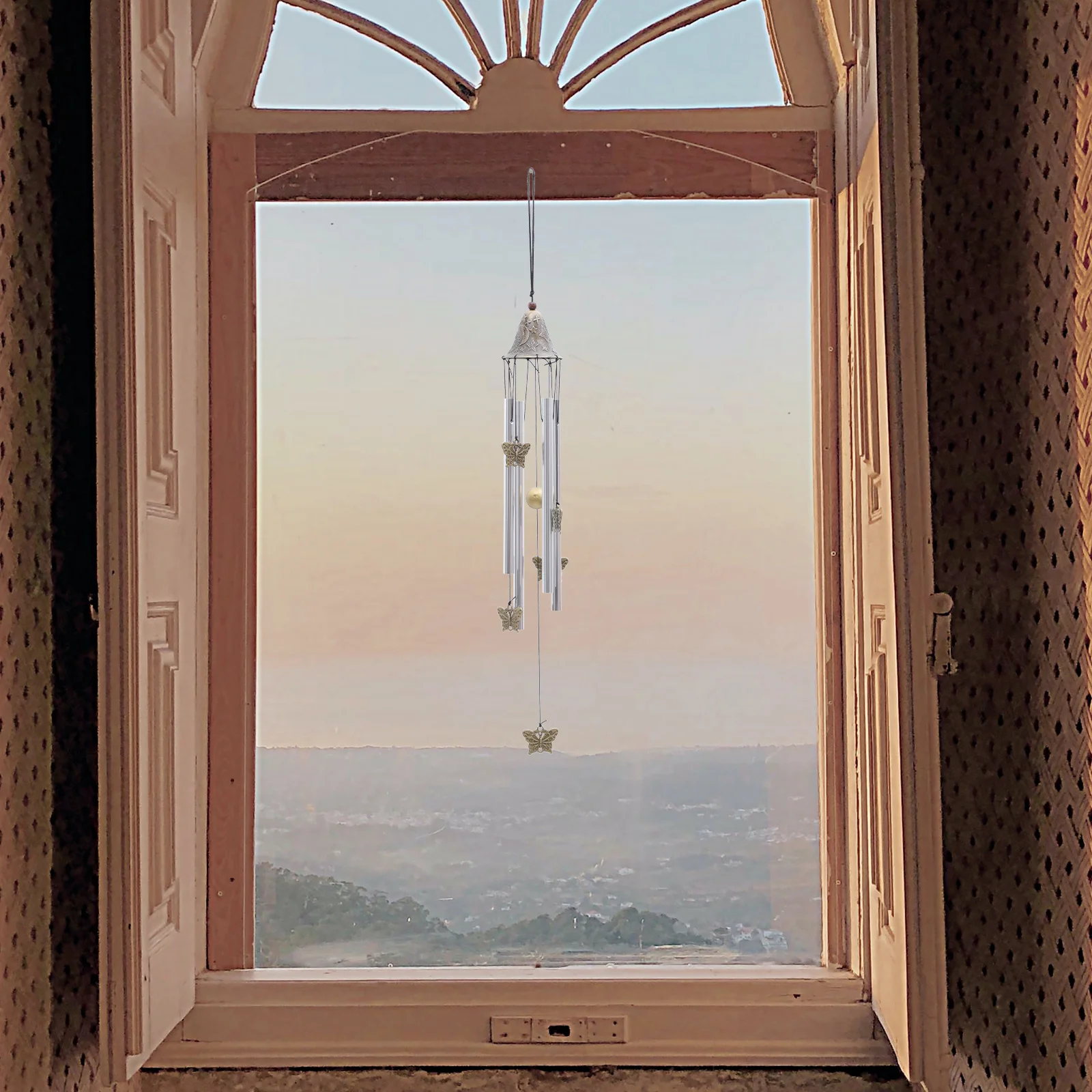 

1Pcs Zinc Alloy Wind Bell Decorative Hanging Ornament for Home Balcony Door Porch Creative Delicate Wind Chime