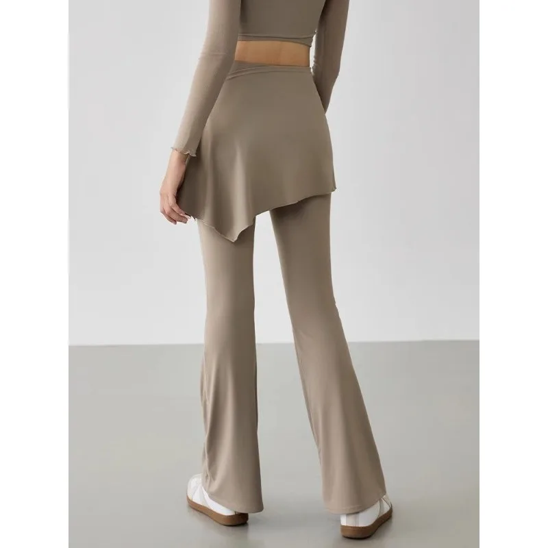 Leggings for Women Fake Two-piece Yoga Pants Autumn Winter New Style Micro-pull Pants Butt Lift Pilates Sports Suit Fitness