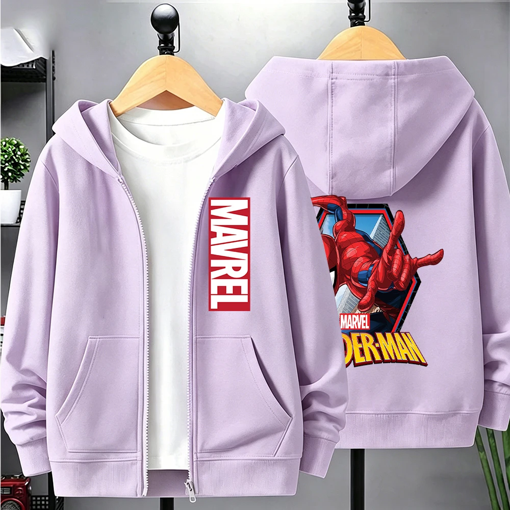 Sudadera con capucha y cremallera de Spider-Man de Marvel para niños, con diseño de superhéroe, perfecta para jóvenes fanáticos del Hombre Araña