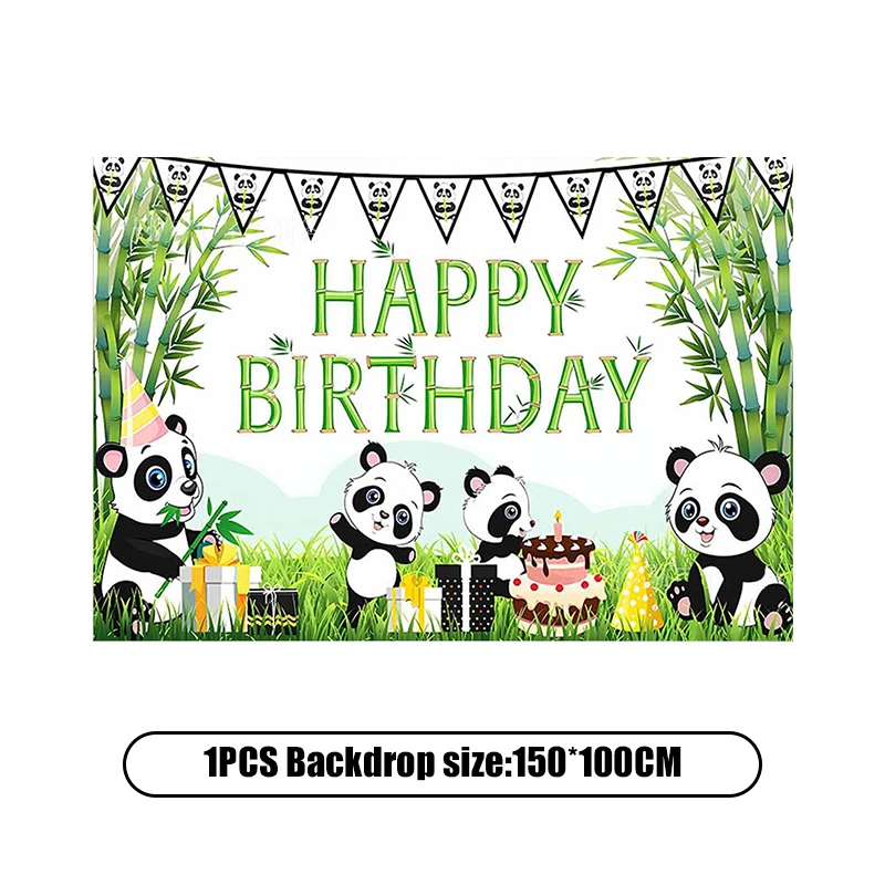 New Panda Birthday Party Decorations Kids Cartoon Theme Disposable Tableware Cup Plate Panda Balloon Baby Shower Party Supplies